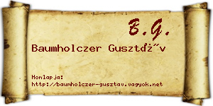 Baumholczer Gusztáv névjegykártya